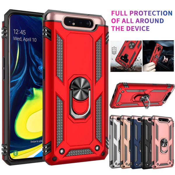 Cassa del telefono dell'anello di barretta per Samsung Galaxy A20 A30 A40 A50 A70 A20e A10e A80 Custodia Armatura a doppio strato Supporto magnetico Copertura antiurto