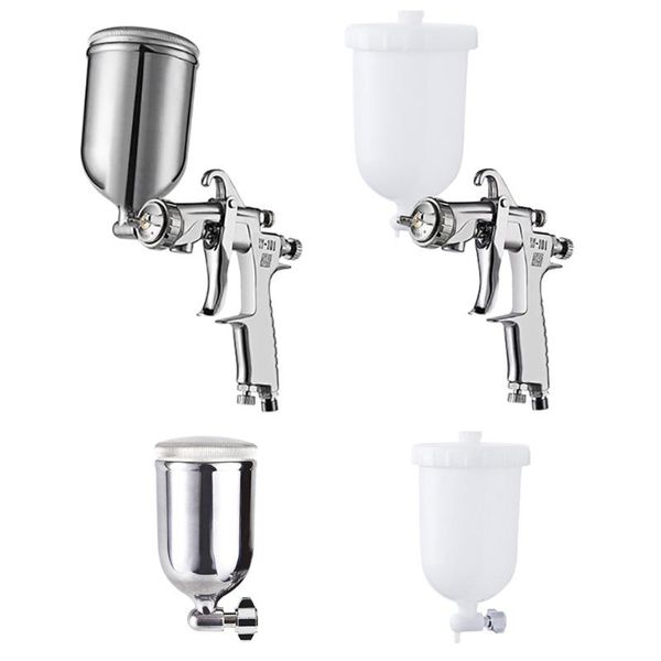 

air spray gun cup hand manual spray gunspray 400cc gun on pot 1/4-19 inch thread connector thread paint cup plastic pot
