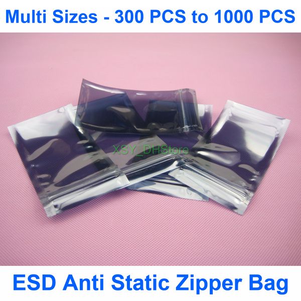 

multi sizes & quantity esd anti static zipper bags usable size inch (1.5 to 5.5) x (2.8" - 7") electronic packing (4 14cm) x (70 1