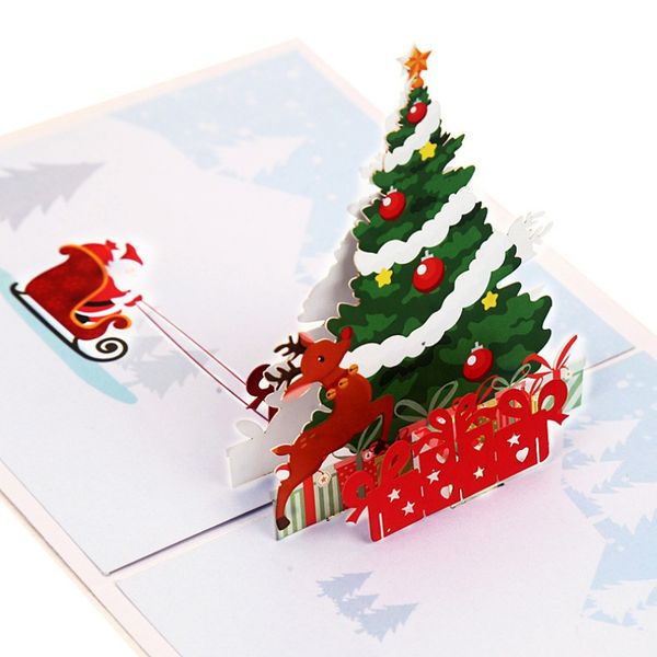 

christmas greeting card 3d up greeting cards stereo thanksgiving blessing handmade wish card invitations cards