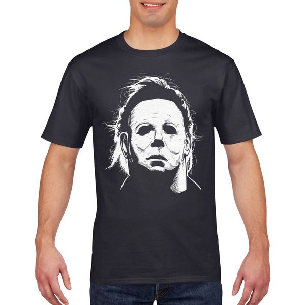 

известные торговые марки design summer print man хлопок mike myers mask футболка halloween костюмированный фильм tshirt top страшные o шеи t