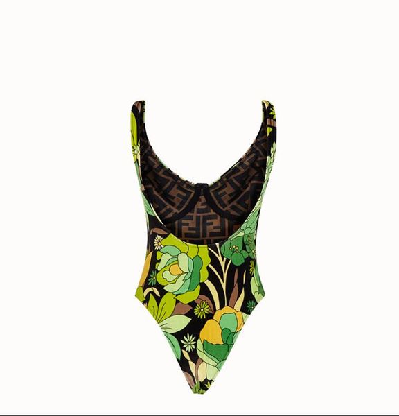 

plus size flower summer women bikini 2020 new swimsuit with letters beach wear one-piece suit for women backless