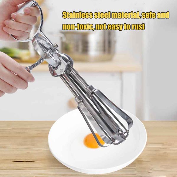 

multipurpose stainless steel silver eggs beater kitchen tool hand crank manual
