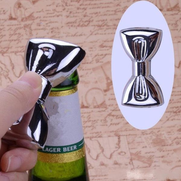 

silver finish metal bow tie bottle opener wedding&bridal shower favors for guest fast shipping f20173417