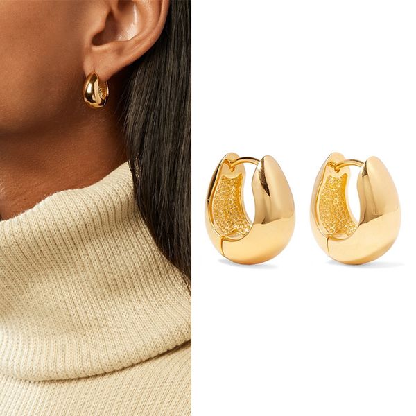 

metal wind ear hook copper nail button type womens earrings dual-color optional street trendy ear nails, Golden;silver