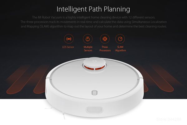 

xiaomi mijia mi robot vacuum cleaner for home filter dust sterilize 1800pa automatic sweeping smart planned app remote control