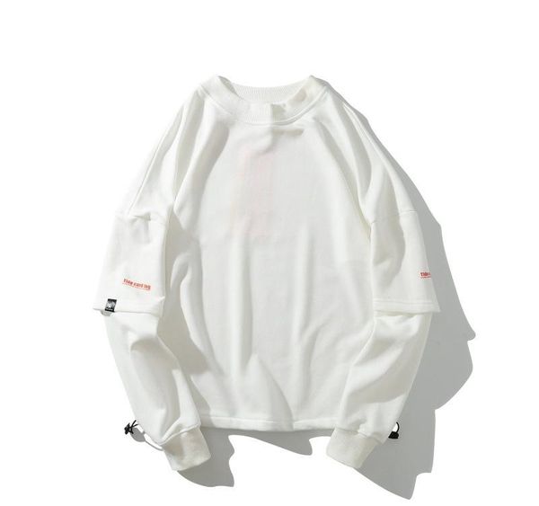 

2020 new arrival popular off collar men street students coat full solid o-neck  loose cotton hoodies sweatshirt hip062, Black