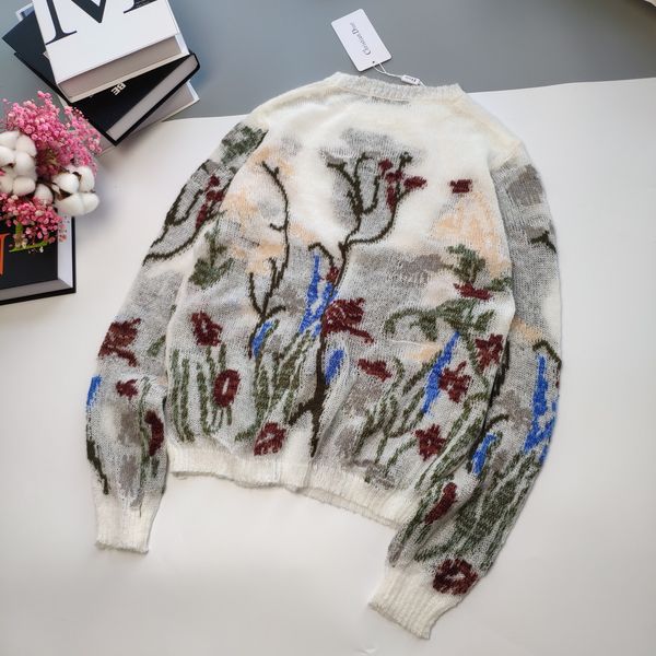 

2020 fashion women designer floral pattern sweater knit hoodie ladies luxury sweatshirt long sleeve hoodie crew neck pullover brand clothing, White;black