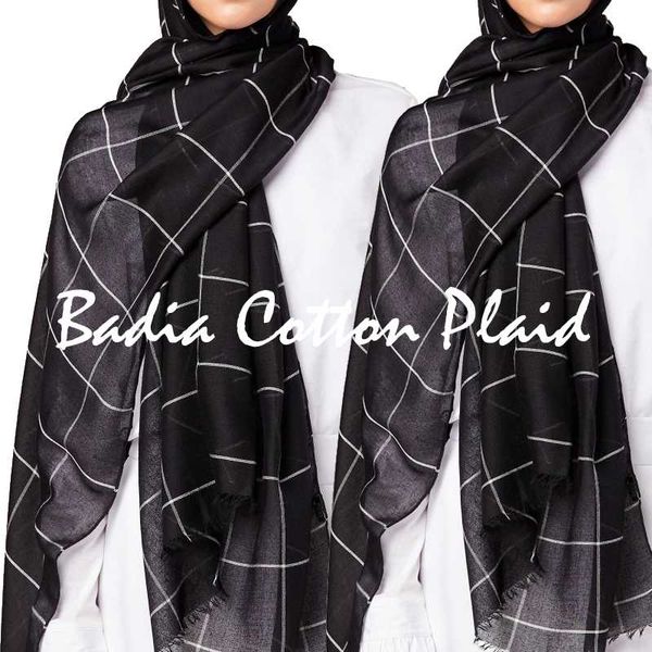 

one piece hijab white women grid hijabs viscose oversize muslim scarf shawls fashion maxi solid plain plaid stole, Blue;gray