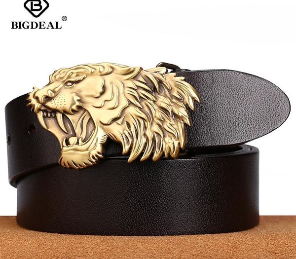 

Bigdeal men's genuine leather belt designer belts men luxury strap male belts for men fashion pin buckle for jeans Y200520