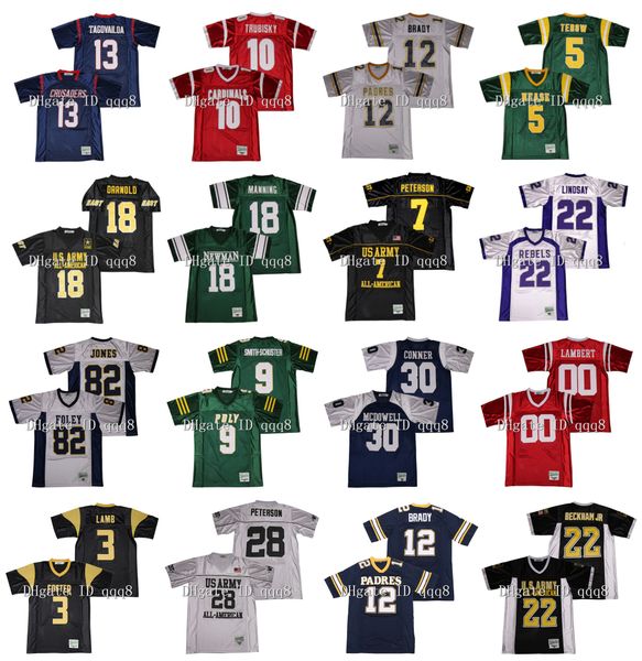 

foster 3 ceedee lamb james conner 30 mcdowell 9 juju smith-schuster 00 jack lambert 82 julio jones foley high school football jersey, Black