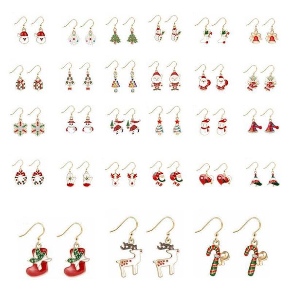 

christmas earrings xmas ear hook gifts christmas tree deer santa claus shaped earring women designer jewelry christmas decoration dhd1385