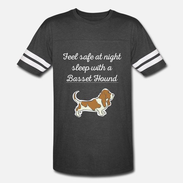 

feel safe at night sleep with a basset hound t shirt men create tee shirt s-xxxl novelty fit authentic summer style standard shirt