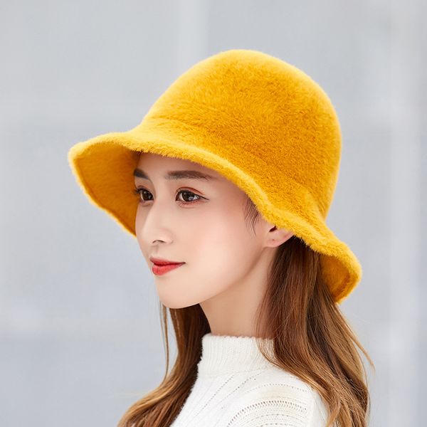 

wide brim hats cute simple fashion winter high-quality outdoor vacation bucket hat arrival soft warm, Blue;gray