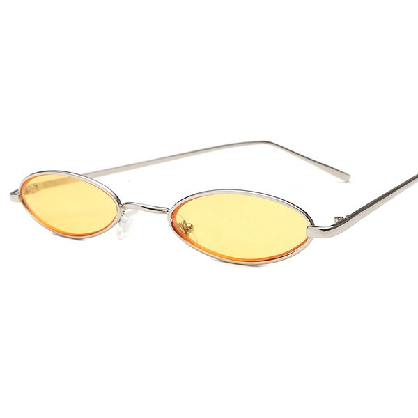 

small box colorful sunglasses new metal frame glasses sunglasses female personality fashion, Silver
