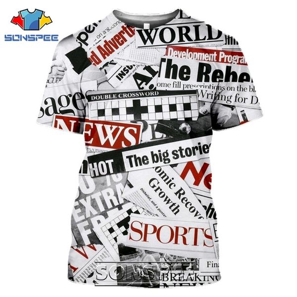 

old newspaper 3d print shirts oversized funny plus size men clothing