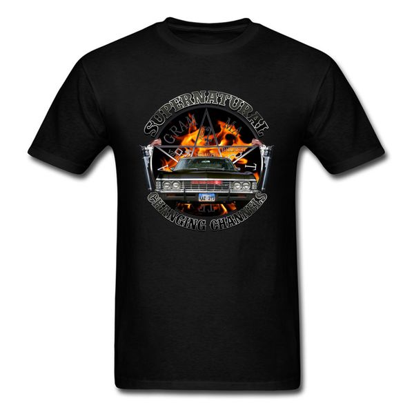 

muscle car t shirt men vintage supernatural changing channels silver rider t-shirt black geek tshirt funny car t shirts for men