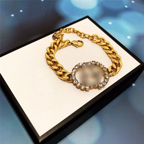 

trendy diamond chain bracelets double g chain bangles women letters bracelets pendant bangles gift for party anniversary