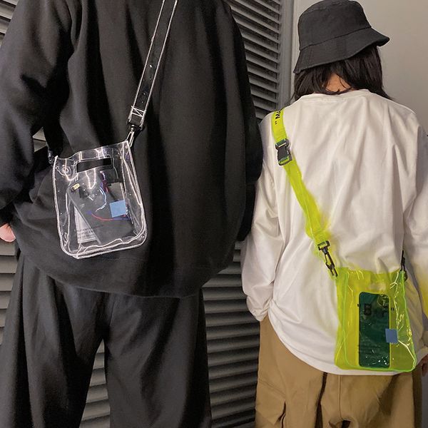 

2020 new simple fashion solid color transparent jelly color small square bag diagonal bag diagonal