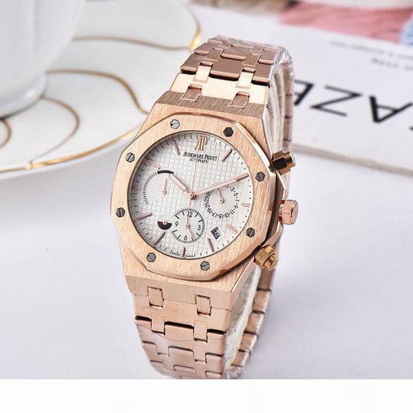 

all subdials work mens watches stainless steel quartz ap wristwatches satch luxury watch gh12, Black;brown