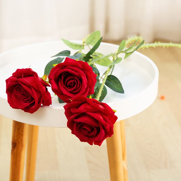 

1pcs red pink lover rose artificial flowers valentine's day gift rose lasts forever love fake flower home wedding decoration