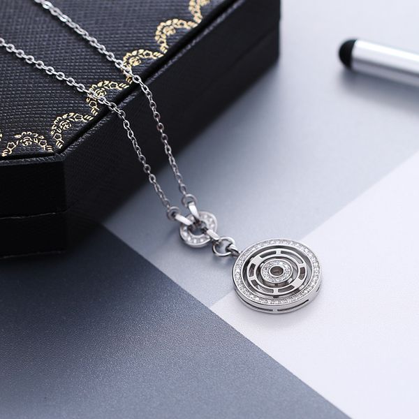 

high end designer necklace original s925 sterling silvers round shaped rolling pendant hall marks necklaces for women jewelry, Silver