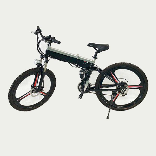 

48v 10.4ah lithium battery electric bike 21 speed electric bicycle 26 inch mountain bike road cycling bicycle unisex, Silver;blue