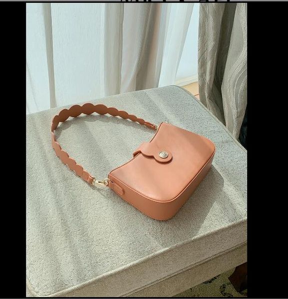 

pure color ladies carrying strap shoulder bag handbag fashion trend bag