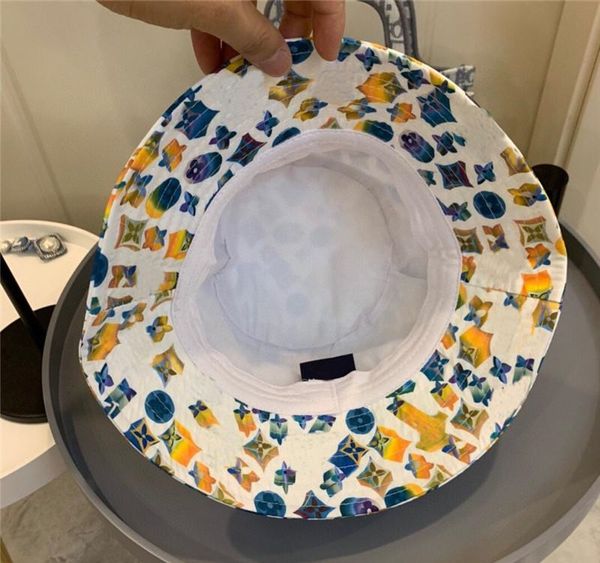 

l fashion colorful bucket hat las letter fishermen cap for mens womens foldable caps print pattern caps casual beach sun044