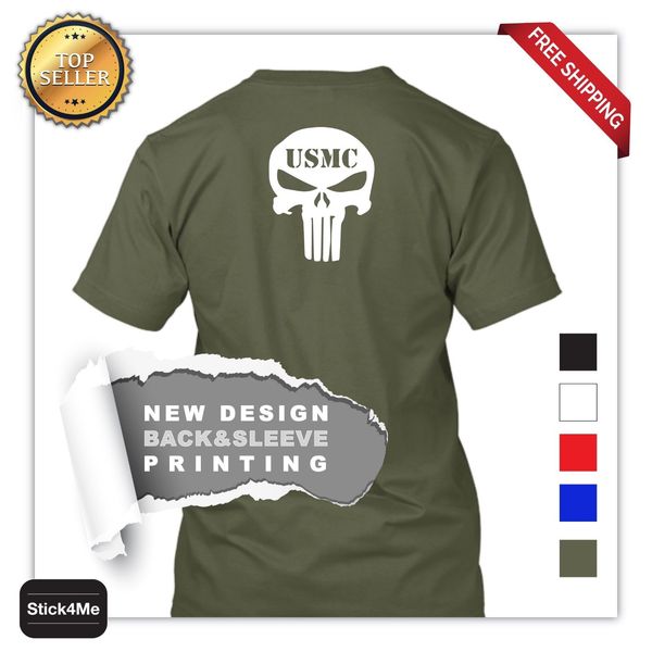 

summer fashion new army usmc t shirt 100% cotton 5 colors back print summer men clothing