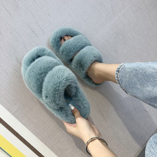 

slippers casual beige heeled sandals women's shoes with platform flock slides pantofle fur flip flops luxury black flat 2021