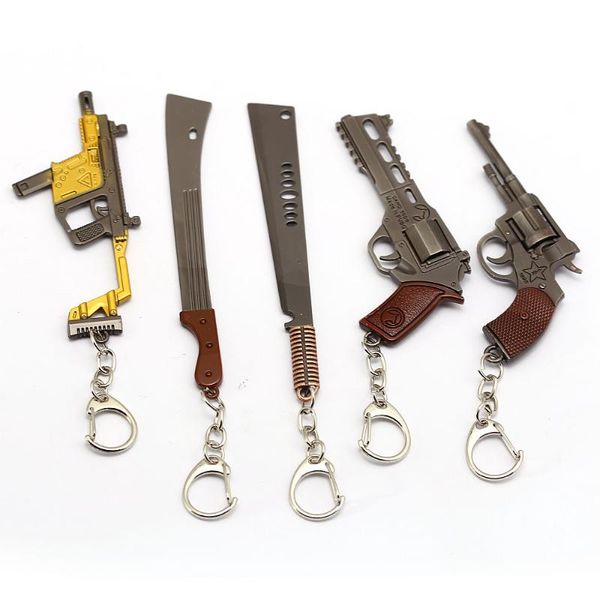 

game cf gun model keychain pendant battleground pubg jedi survived keyring playerknown, Silver