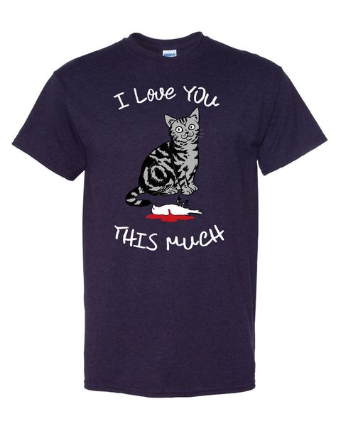 

2019 new short sleeve casual love you cat kitten bird funny humor pun men graphic t-shirt apparel man t shirt good quality