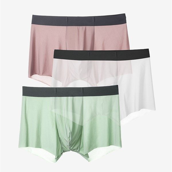 

cotton crotch mens underwears boxers ice silk transparent men designer underwears boxers thin breathable lingeries no trace shorts hot, Black;white