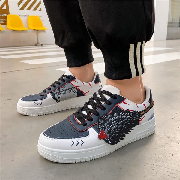

men low casual shoes anime board shoes naruto zapatos para hombre men sneakers cartoon, Black