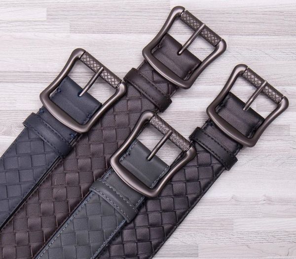

cow genuine leather male belt luxury designer classic vintage belts men with pin buckle casual business belts t200327, Black;brown
