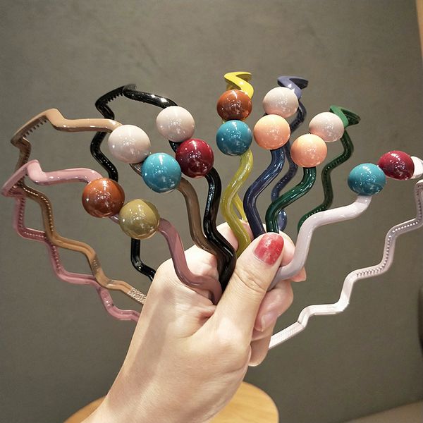 

hair accessories fashion korea soft headband for women hairband beads bezel girls simple hoop headbands headwear