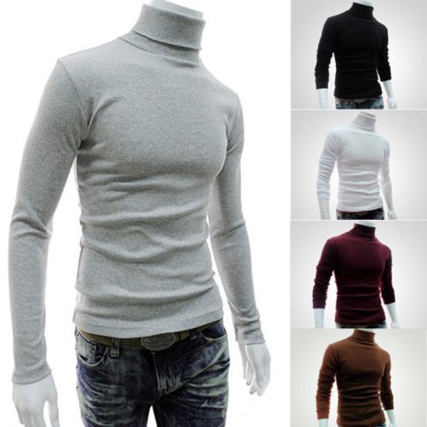 

2020 new autumn brand casual men winter pullover sweater turtleneck solid slim fit knitting mens long sleeve pullovers sweaters5, White;black