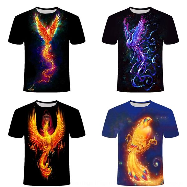 

phoenix 3dt животное печать футболки вокруг шеи мужской короткий рукав мужской моды случайные футболки 7x9bu, Blue