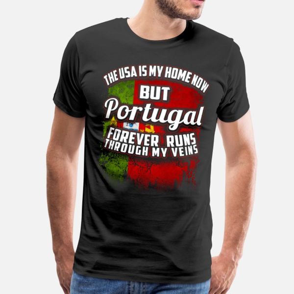 

portugal runs through my veins t shirt men personalized cotton round collar costume crazy humor spring autumn standard shirt