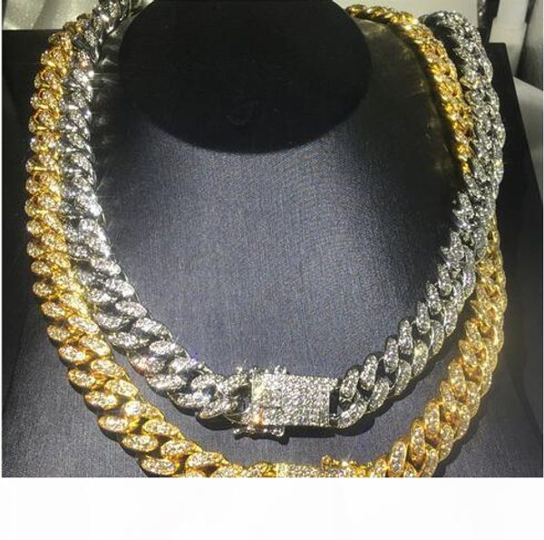 

hip hop bling chains jewelry men iced out chains necklace gold silver miami cuban link chains