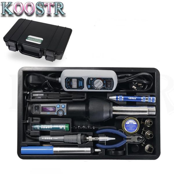 

yihua 27 в 1 портативный цифровой bga припой паяльная kit 8858i hot air gun 908 электрический паяльник для сварки ремонт набор инструментов
