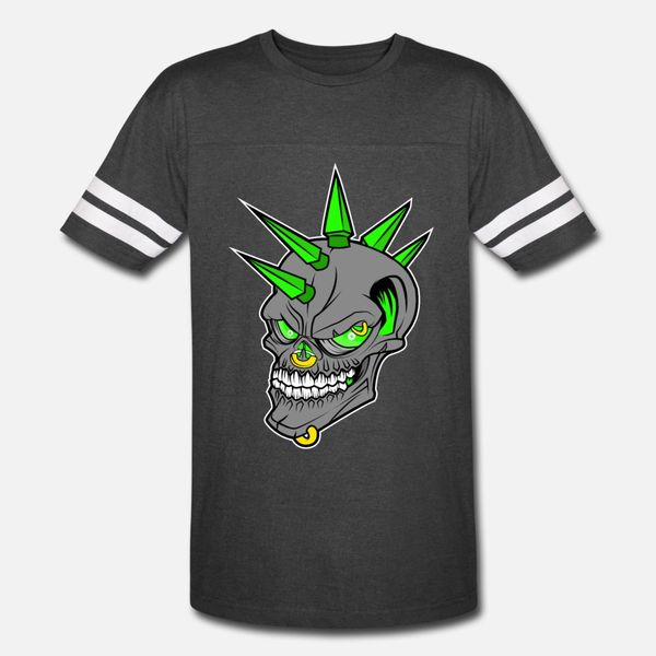 

punk rock halloween skull mohawk spike hair t shirt men personalized cotton size s-3xl fit fit comical summer style formal shirt