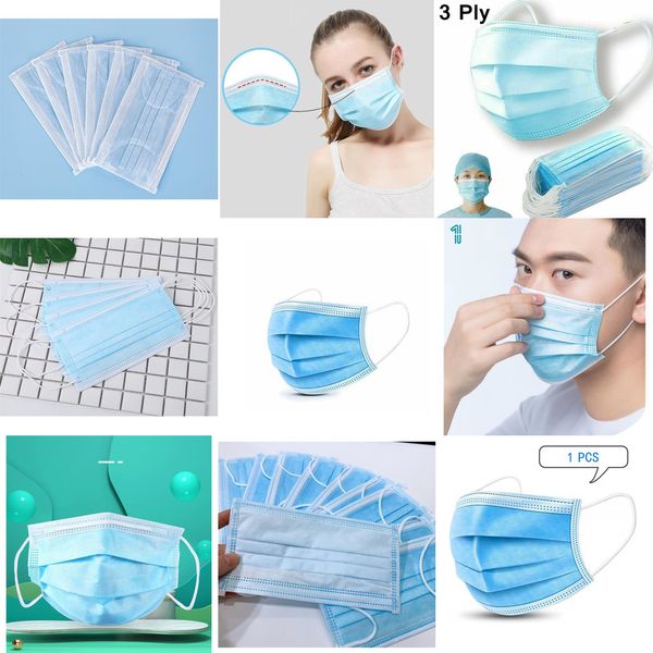 

анти продаваемых масок слоя маска 3 dust горячие дышащее ушного рот синей маски для лица мягкой подкладки и earloops 2020 # 2201