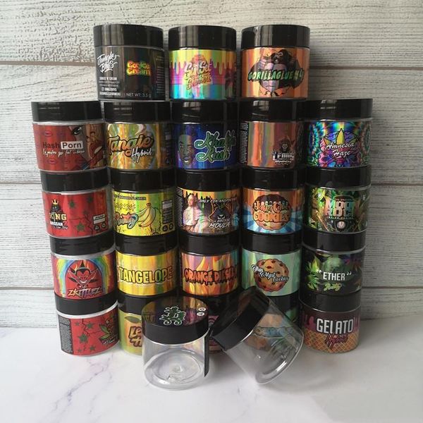 

container gram hologram types flower cookies 3.5 mint herb plastic jar 60ml with dry 24 thin sticker stickers tank mjhome ryfwt