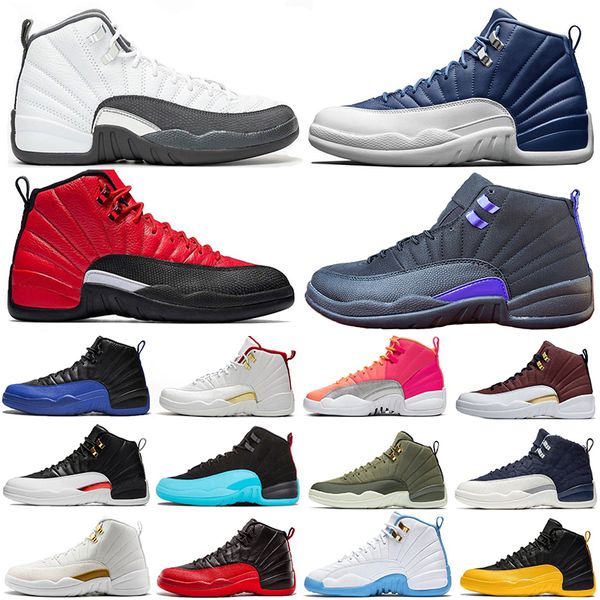 

discount new indigo dark concor 12 12s basketball shoes reverse flu game taxi punch fiba gym red women mens trainers sports sneakers