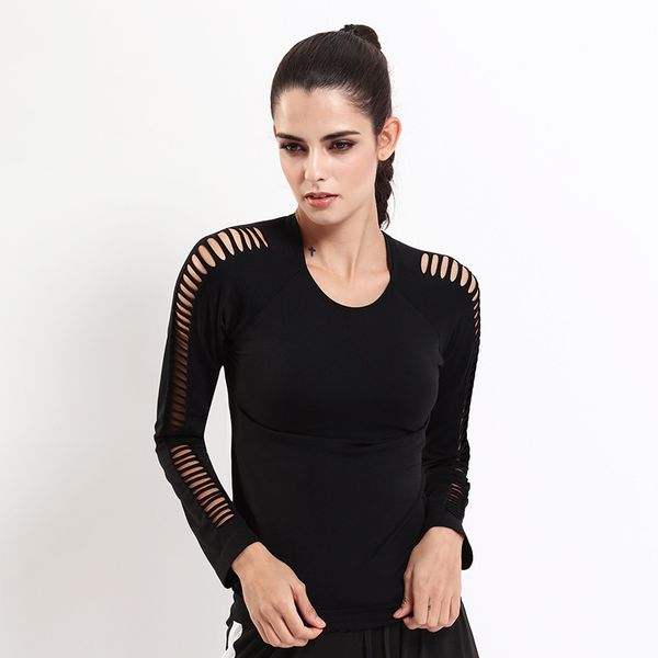 

women yoga t-shirt yoga women sportswear hollow sport shirts woman running fitness clothing deportiva mujer gym, White;red