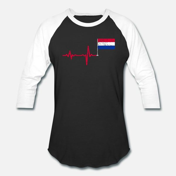 

heartbeat netherlands flag gift t shirt men create 100% cotton crew neck normal sunlight authentic spring autumn leisure shirt