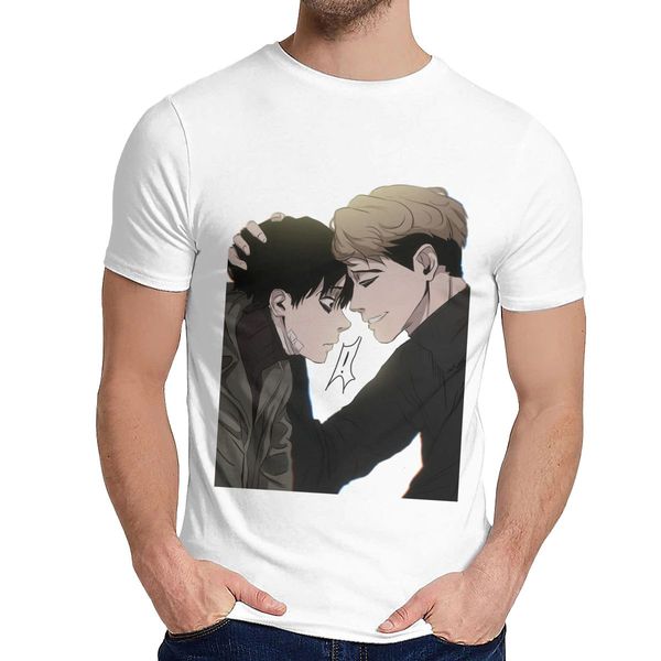 

3d print bum korean yaoi manga killing stalking sangwoo yoonbum homme tee shirt male hipster cotton t-shirt fashion crewneck