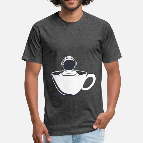 

cartoon astronaut is in a cup with space t shirt men customize tee shirt o-neck outfit sunlight breathable summer letter shirt